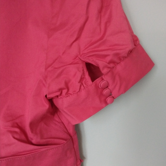 Pink Blouse with Short Cap Sleeves and Side ZIpper - Picture 2 of 5